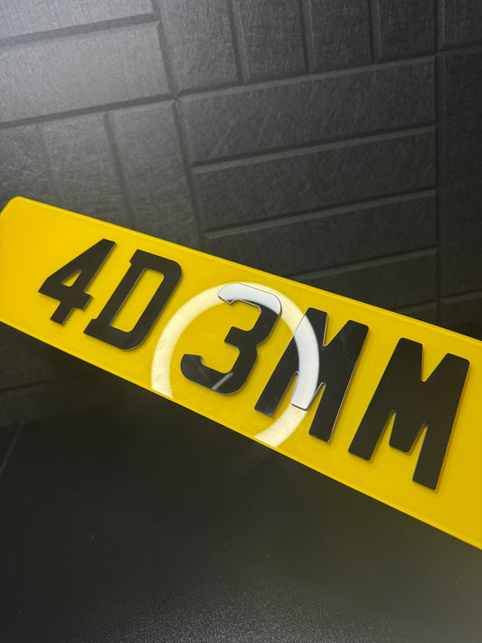 4D Number Plates (3mm) – Precision Cut Acrylic | Road Legal UK
