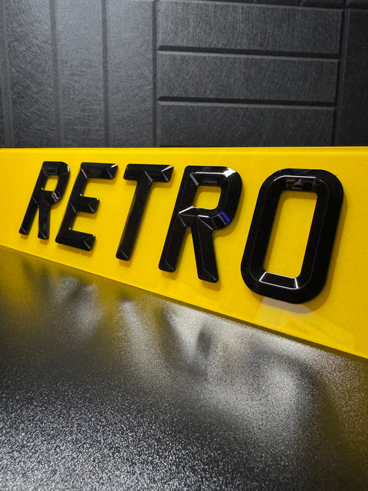 Retro Bevelled Number Plates – Diamond Cut 4D Finish | Premium UK Plates