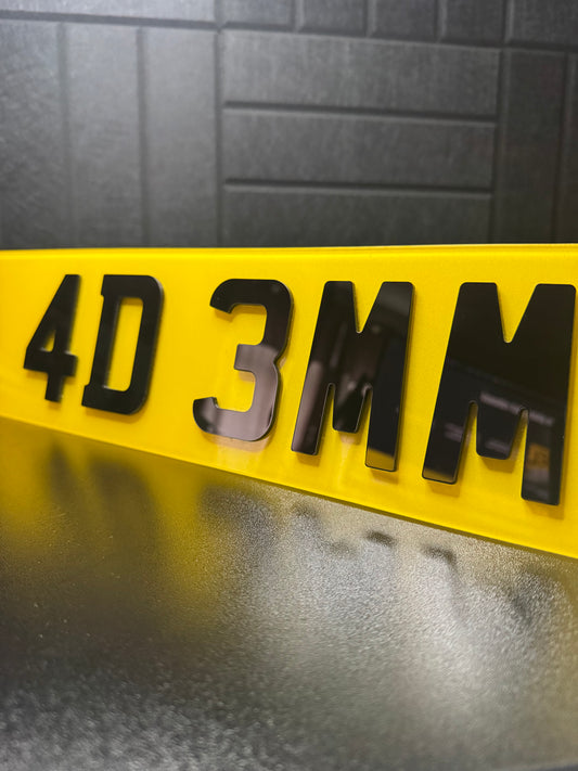 4D Number Plates (3mm) – Precision Cut Acrylic | Road Legal UK