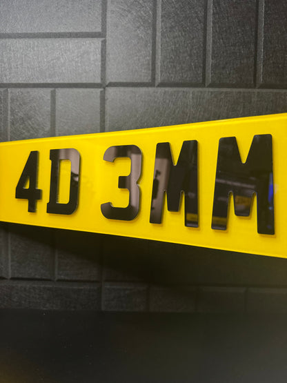 4D Number Plates (3mm) – Precision Cut Acrylic | Road Legal UK