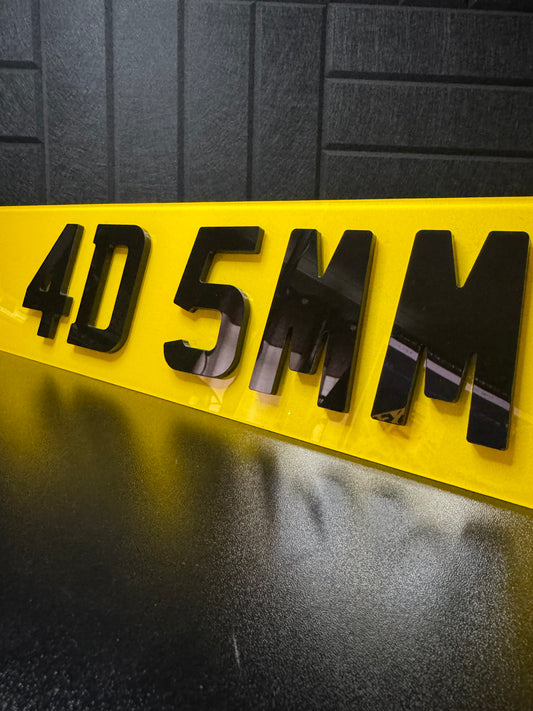 4D Number Plates (5mm) – Extra Thick Acrylic | Premium Road Legal UK