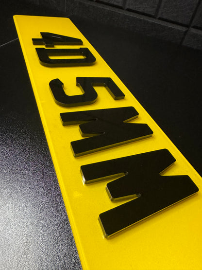 4D Number Plates (5mm) – Extra Thick Acrylic | Premium Road Legal UK