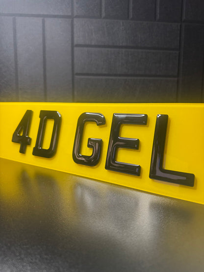 Ultimate 4D Gel Number Plates – 3D Gel Domed & 4D 3mm Acrylic Letters | Premium Gloss Road Legal UK Plates