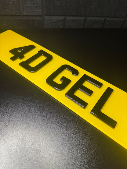 Ultimate 4D Gel Number Plates – 3D Gel Domed & 4D 3mm Acrylic Letters | Premium Gloss Road Legal UK Plates